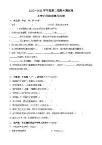 【小升初真题卷】2020-2021学年河南省周口市沈丘县部编版六年级下册期期末教学质量监测道德与法治试卷（原卷版+解析版）