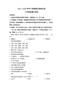 【小升初真题卷】2021-2022学年河南省安阳市滑县部编版六年级下册期末考试道德与法治试卷（原卷版+解析版）