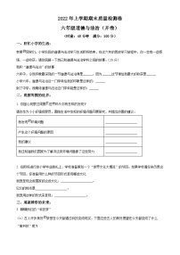 【小升初真题卷】2021-2022学年湖南省郴州市部编版六年级下册期末学业质量监测抽测道德与法治试卷（原卷版+解析版）