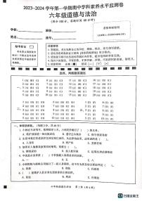 广东省韶关市武江区2023-2024学年六年级上学期11月期中道德与法治试题