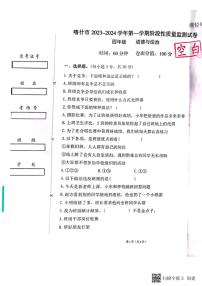 新疆喀什地区喀什市2023-2024学年四年级上学期11月期中道德与法治试题