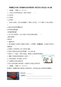 人教部编版五年级下册4 我们的公共生活课时作业