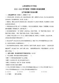 2022-2023学年山东省泰安市宁阳县统编版（五四制）五年级下册期末质量检测道德与法治试卷（原卷版+解析版）