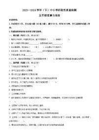 2023-2024学年陕西省咸阳市泾阳县统编版五年级下册（期中）阶段性质量检测道德与法治试卷（原卷版+解析版）