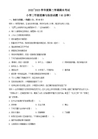 2022-2023学年山东省滨州市滨城区统编版三年级下册期末考试道德与法治试卷（原卷版+解析版）