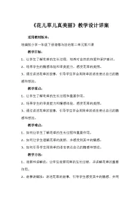 小学政治 (道德与法治)统编版（2024）一年级下册6 花儿草儿真美丽教案及反思
