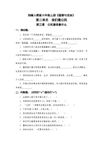 政治 (道德与法治)统编版（2024）3 公民意味着什么综合训练题