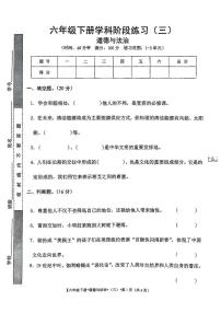 江西省宜春市丰城市2024-2025学年六年级下学期月考道德与法治试题