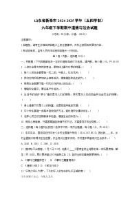山东省新泰市2024-2025学年（五四学制）六年级下学期期中道德与法治试卷（学生版）
