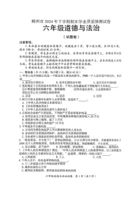 湖南省郴州市2024-2025学年六年级上学期期末考试道德与法治试卷