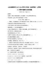 2025-2026学年山东省新泰市六年级（五四学制）上学期11月期中道德与法治试卷（学生版）