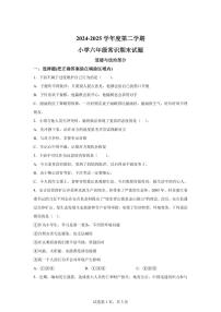 【统编版】2024~2025学年山东省菏泽市牡丹区六年级下学期期末考试道德与法治试题【含答案】