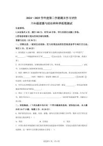 【统编版】2024~2025学年陕西省西安市长安区六年级下学期期末考试道德与法治试题【含答案】