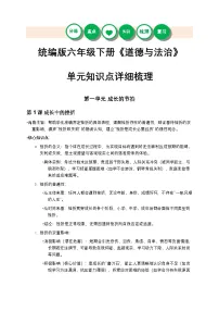 统编版六年级下册《道德与法治》第一单元知识点详细梳理