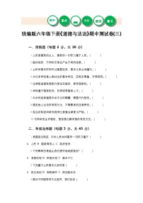 统编版六年级下册《道德与法治》期中测试卷(三)及答案