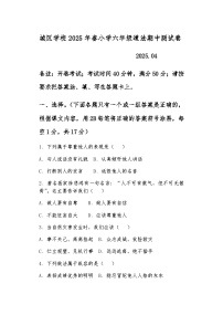 四川省眉山市仁寿县城区学校2024-2025学年六年级下学期期中联考道德与法治试题（含答案）