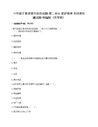 小学政治思品人教部编版六年级下册(道德与法治)第二单元 爱护地球 共同责任综合与测试精品课时训练