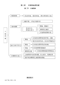 地理八年级上册第二节   中国的土地资源导学案