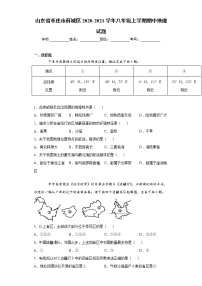 山东省枣庄市薛城区2020-2021学年八年级上学期期中地理试题（word版 含答案）