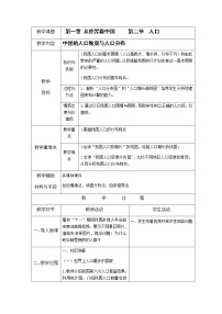 鲁教版 (五四制)七年级上册第二节 人口教案及反思