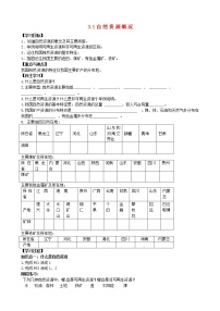 2021学年第一节   自然资源概况学案及答案