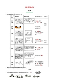 初中湘教版第三节 世界的地形复习练习题