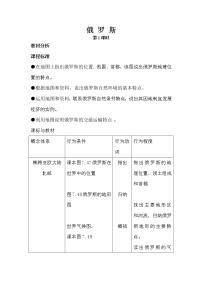 2020-2021学年第七章 我们邻近的国家和地区第四节 俄罗斯教案