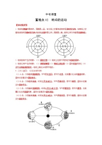 02 地球的运动—中考地理一轮复习 知识点+练习（含答案解析）