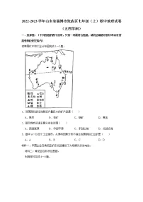 山东省淄博市张店区2022-2023学年七年级（五四学制）上学期期中地理试卷(含答案)