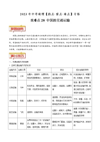 重难点28 中国的交通运输（原卷版+解析版）-2023年中考地理【热点·重点·难点】专练