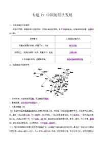 中考地理二轮复习冲刺练习专题15 中国的经济发展（解析版）