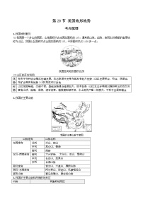 中考地理一轮复习 考点梳理+真题回顾  28 我国的地形地势 (含答案)