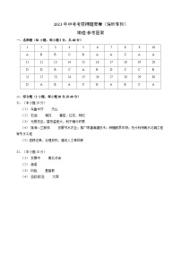 地理-2023年中考考前押题密卷（深圳专用）（参考答案）