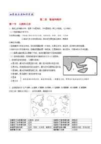 【期末复习】人教版地理七年级上册单元知识梳理：第二章 海洋与陆地