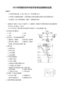 2023年湖南省岳阳市初中毕业学业考试模拟地理试题(无答案)