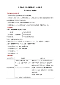 初中地理粤教版八年级上册第一节 地形随堂练习题