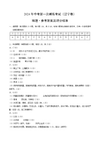 2024年初三中考第一次模拟考试试题：地理（辽宁卷）（参考答案及评分标准）