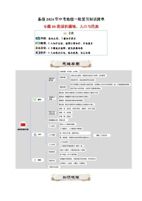 专题08 我国的疆域、人口与民族-备战2024年中考地理一轮复习知识清单