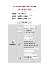 专题12 我国的地理差异-备战2024年中考地理一轮复习知识清单