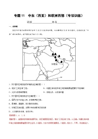 中考地理一轮复习考点过关练习专题11  中东（西亚）和欧洲西部（专项训练）（含解析）