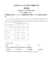 河北省衡水市枣强县2023-2024学年八年级下学期期中地理试题（原卷版+解析版）