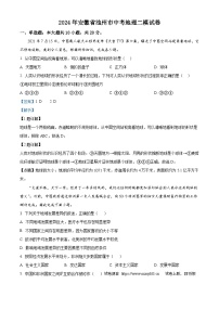 11，2024年安徽省池州市中考二模地理试卷