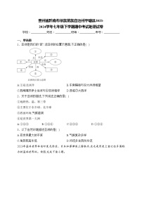 贵州省黔南布依族苗族自治州平塘县2023-2024学年七年级下学期期中考试地理试卷(含答案)