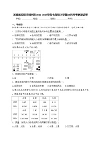 河南省安阳市林州市2024-2025学年七年级上学期10月月考地理试卷(含答案)