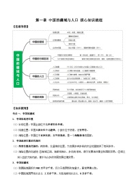 第一章 中国的疆域与人口（知识清单-2024-2025学年八年级地理上学期期中考点大串讲（湘教版）