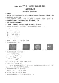 山东省德州市禹城市2024～2025学年七年级上学期期中地理试题（含答案）