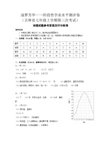 吉林省白城市部分学校2024-2025学年七年级上学期第三次月考地理试卷