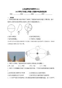 山东省泰安市新泰市2024-2025学年八年级上学期11月期中考试地理试卷(含答案)