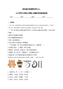 四川省泸县第四中学2024-2025学年八年级上学期11月期中考试地理试卷(含答案)