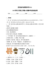 四川省泸县第四中学2024-2025学年八年级上学期11月期中考试地理试卷(含答案)